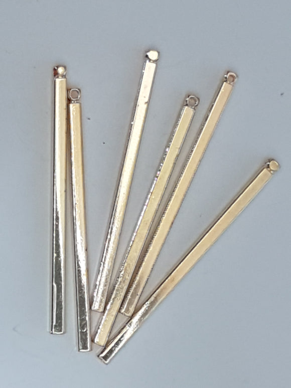 40 X 2MM PENDANT - BRASS RECTANGLE - GOLDEN