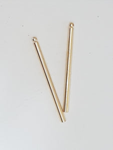 35 X 2MM PENDANT - BRASS RECTANGLE - GOLD FILLED