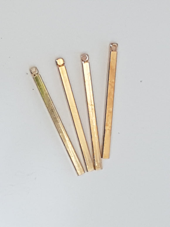 30 X 2MM PENDANT - BRASS RECTANGLE - GOLDEN