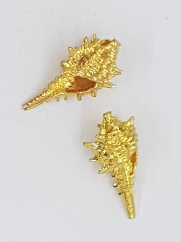 21 X 11.5MM CONCH SHELL - BRASS - GOLDEN COLOUR