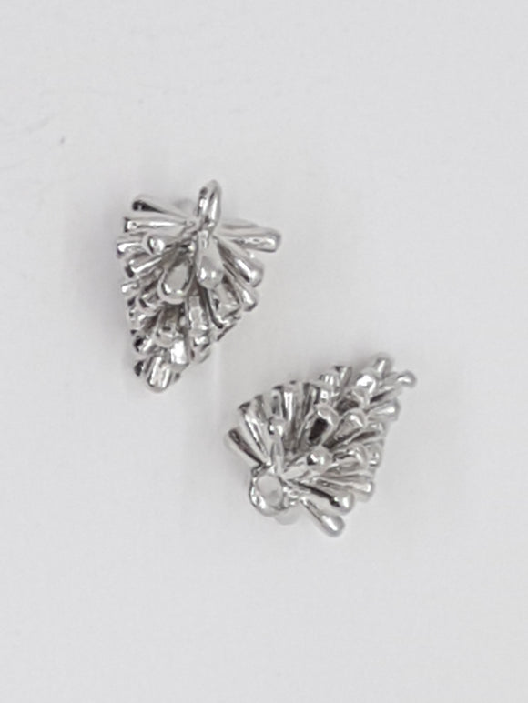 13.5 X 10MM BRASS PINE CONES - SILVER