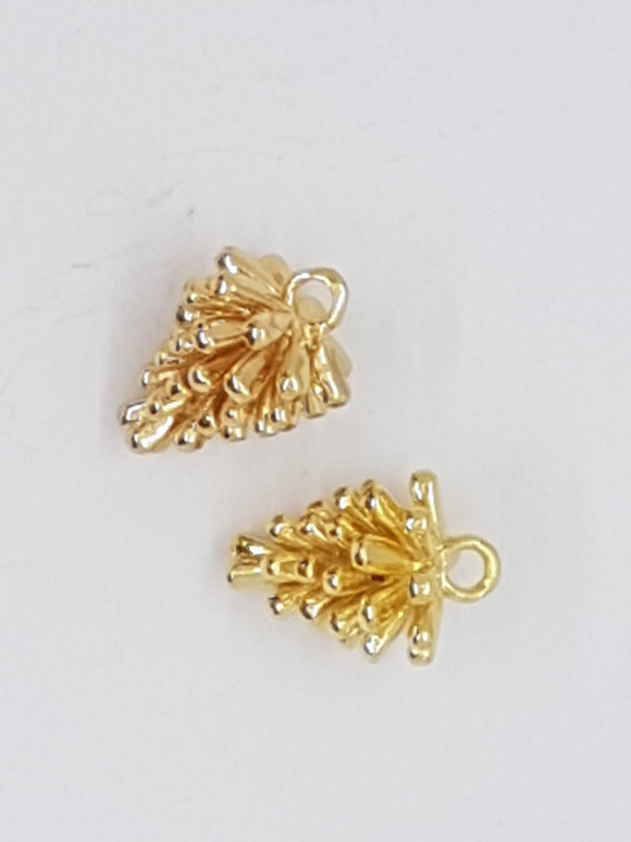 13.5 X 10MM BRASS PINE CONES - GOLDEN