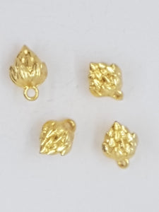 12 X 8MM BRASS LOTUS FLOWER PENDANT/CHARM - GOLDEN