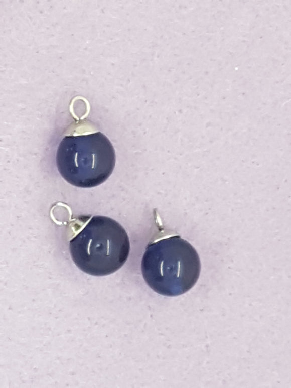 10MM CAT EYE PENDANT/CHARM - DARK BLUE