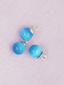 10MM CAT EYE PENDANT/CHARM - LIGHT BLUE