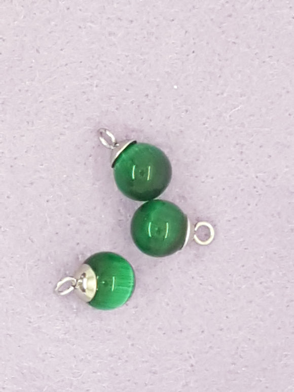 10MM CAT EYE PENDANT/CHARM - GREEN