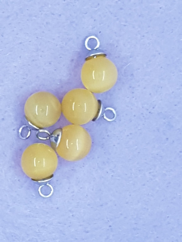 10MM CAT EYE PENDANT/CHARM - YELLOW