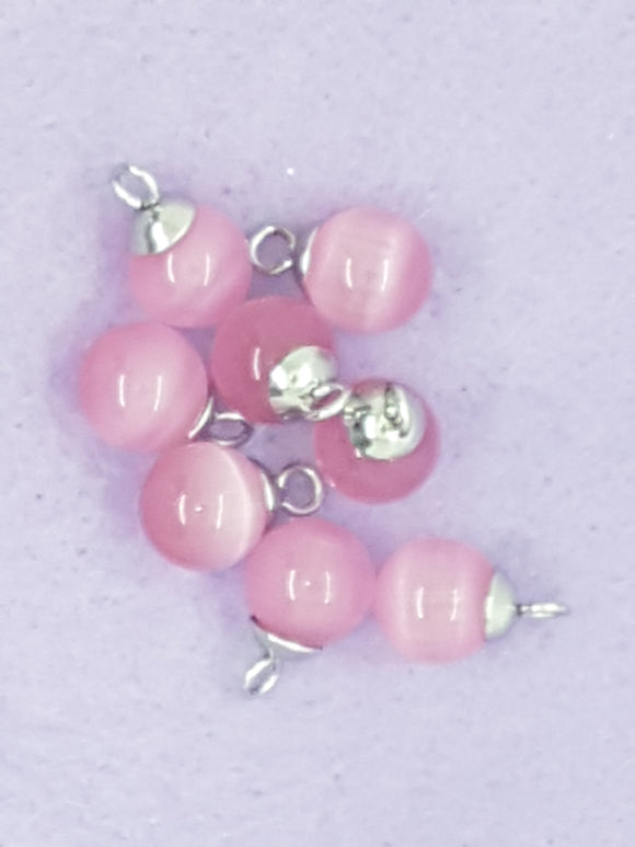 10MM CAT EYE PENDANT/CHARM - PINK