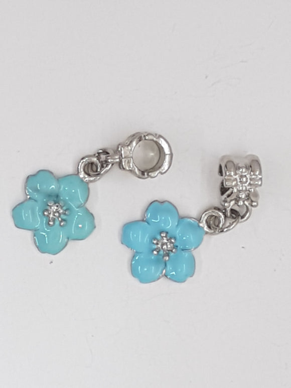 27MM TIB. STYLE ENAMEL PENDANT/DANGLE BEADS - BLUE