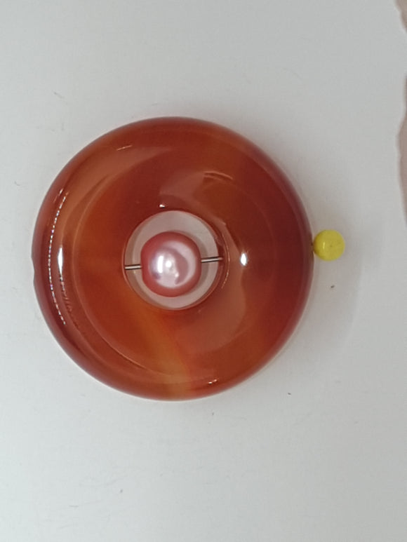 34MM DONUT - NATURAL RED AGATE