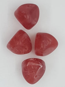 20MM APPROX. RESIN NUGGET BEADS - IMITATION CHERRY QUARTZ