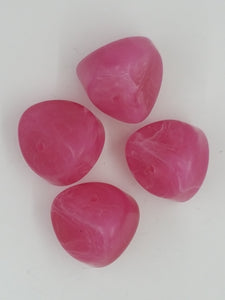 20MM APPROX. RESIN NUGGET BEADS - IMITATION ROSE QUARTZ