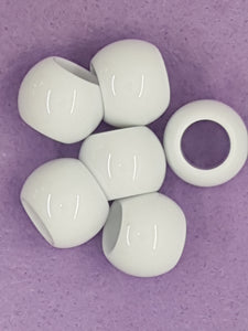 15X12MM RESIN RONDELLE BEADS - Packet of 10 - WHITE
