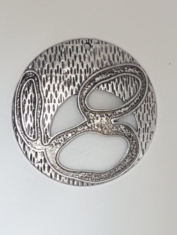 43MM ANTIQUE SILVER PENDANT