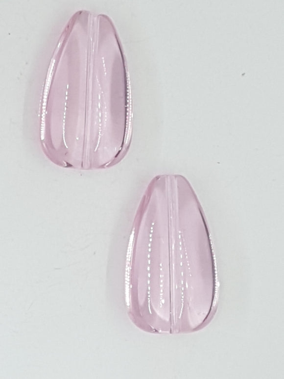 25x15MM GLASS TEARDROP - PINK