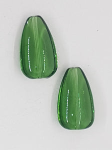25x15MM GLASS TEARDROP - GREEN