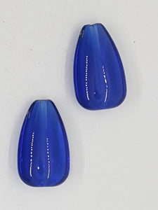 25x15MM GLASS TEARDROP - COBALT