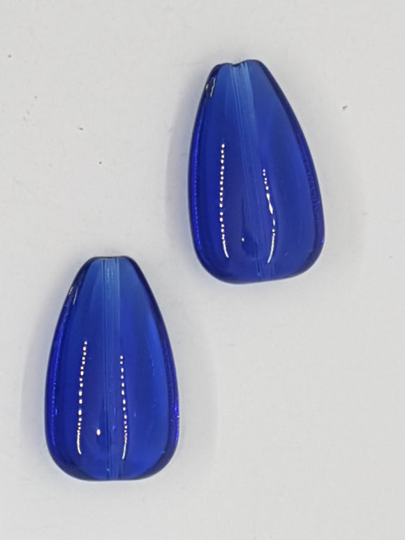 25x15MM GLASS TEARDROP - COBALT