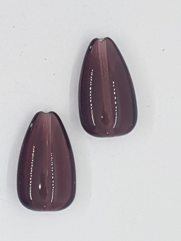 25x15MM GLASS TEARDROP - AMETHYST