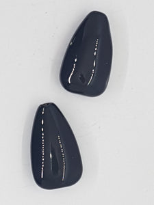 25x15MM GLASS TEARDROP - BLACK