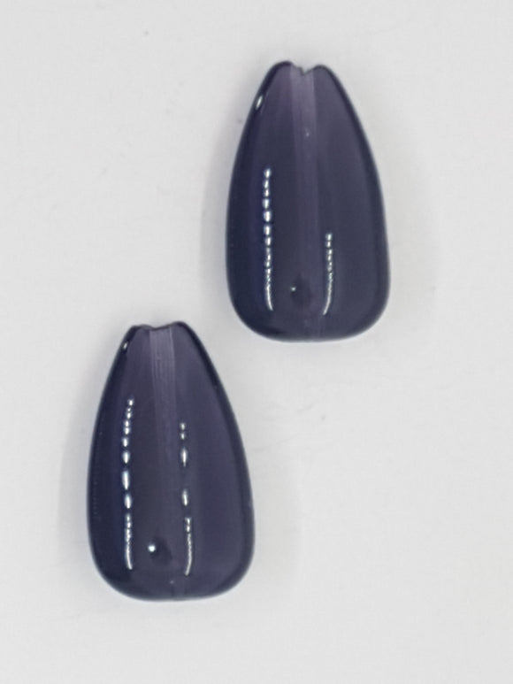 25x15MM GLASS TEARDROP - PURPLE