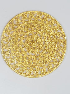 52MM BRASS FILIGREE JOINER - GOLDEN