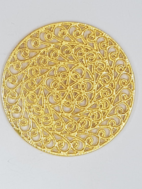 52MM BRASS FILIGREE JOINER - GOLDEN