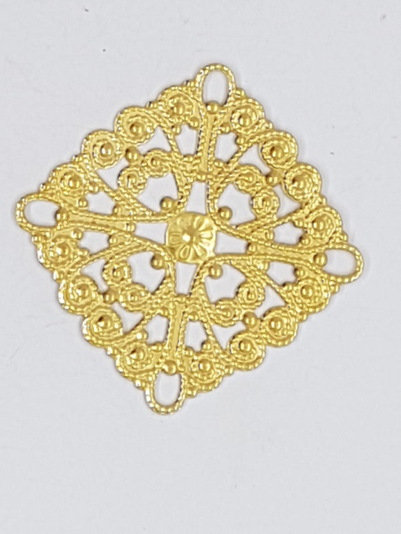 28.5X28.5MM BRASS FILIGREE VINTAGE JOINER - GOLDEN