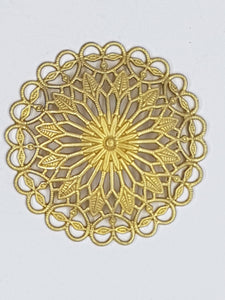 37X5MM BRASS FILIGREE JOINER - UNPLATED - GOLDEN