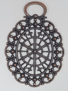 76X54X3.5MM TIBETAN STYLE PENDANT - RED COPPER