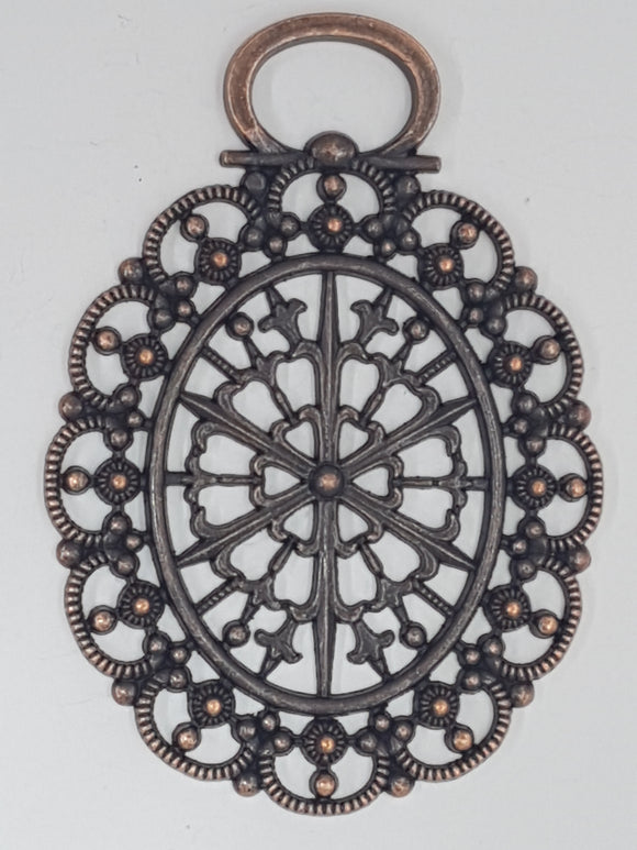 76X54X3.5MM TIBETAN STYLE PENDANT - RED COPPER