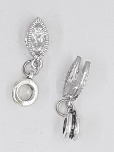 28MM FILIGREE HORSE EYE ALLOY EUROPEAN CAGE WITH CUBIC ZIRCONIA