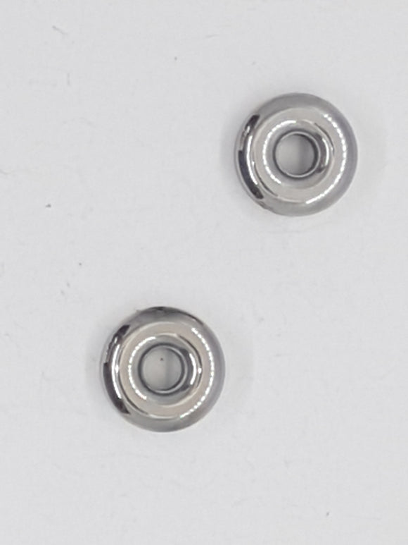 10X3MM DONUT - NON MAGNETIC HEMATITE - ELECTRO - PLATINUM