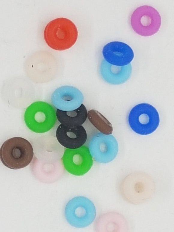 6MM DONUT - EUROPEAN O RINGS - STOPPER BEADS - MIXED