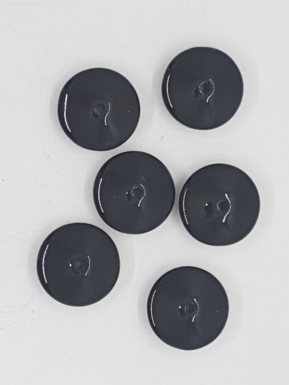 15x7MM GLASS SAUCER BEADS - BLACK