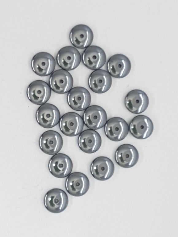 6MM NON MAGNETIC HEMATITE COIN BEADS - GUNMETAL