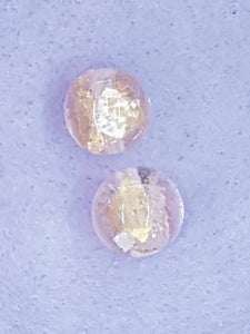 12MM HANDMADE GOLD & SILVER FOIL & GLASS BEADS - PINK/CLEAR