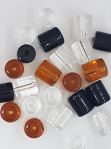 12X10MM COLUMN GLASS BEADS - MIXED