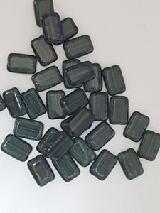 12X8MM CZECH CRYSTAL TABLECUT RECTANGLE BEADS - OLIVINE