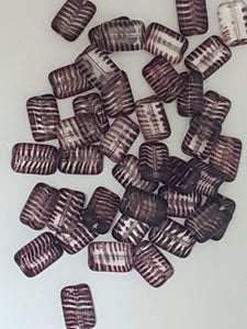 12X8MM CZECH CRYSTAL TABLECUT RECTANGLE BEADS - AMETHYST