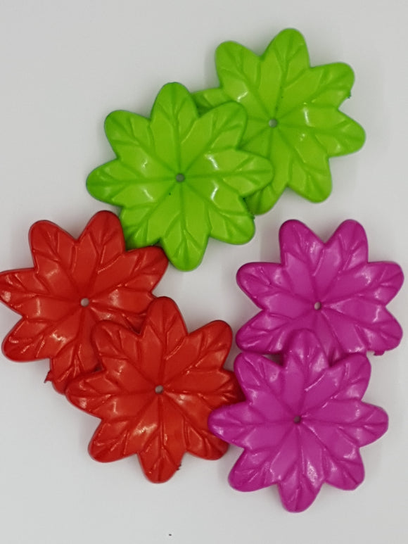 36x36x6.5MM ACRYLIC OPAQUE FLOWERS - 3 COLOUR MIX