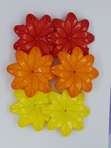 36x36x6.5MM ACRYLIC OPAQUE FLOWERS - 3 COLOUR MIX