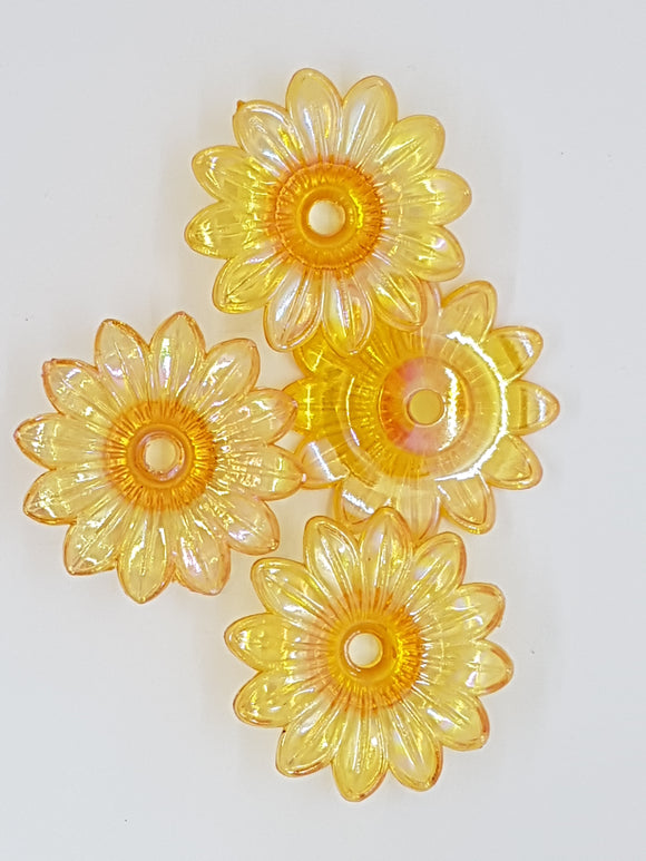 34x34x9MM ACRYLIC TRANSPARENT FLOWERS - SUNFLOWER