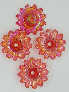 34x34x9MM ACRYLIC TRANSPARENT FLOWERS - RED