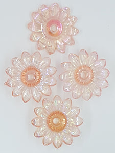 34x34x9MM ACRYLIC TRANSPARENT FLOWERS - LIGHT ORANGE