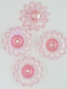 34x34x9MM ACRYLIC TRANSPARENT FLOWERS - PINK