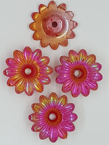 33x9MM ACRYLIC OPAQUE FLOWERS - AB COLOUR - RED