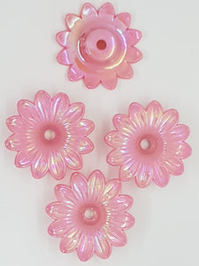 33x9MM ACRYLIC OPAQUE FLOWERS - AB COLOUR - PINK