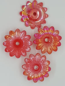 33x9MM ACRYLIC OPAQUE FLOWERS - AB COLOUR - DARK SALMON