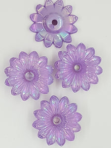 33x9MM ACRYLIC OPAQUE FLOWERS - AB COLOUR - LILAC